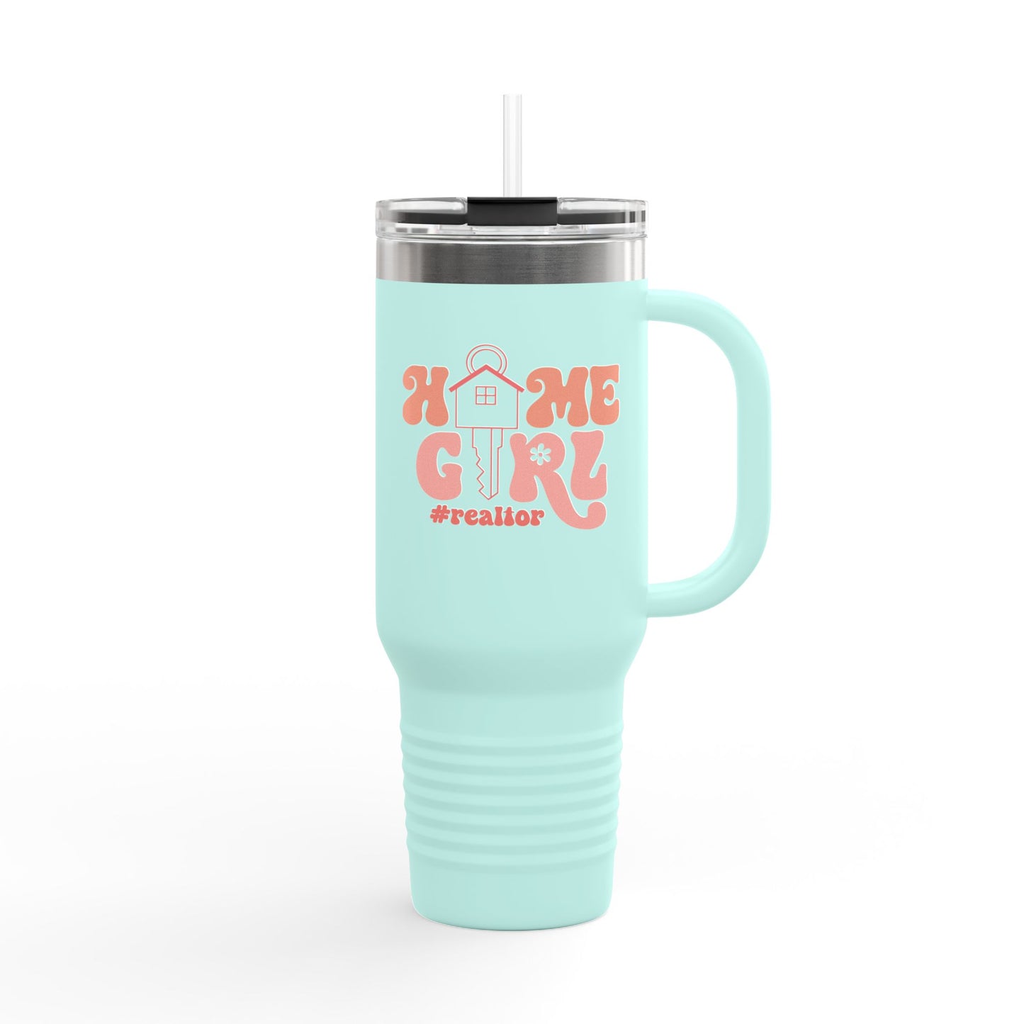 Home Girl #Realtor Tumbler – 40 oz Stainless Steel Mug with Key & Retro Font