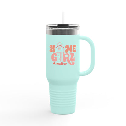 Home Girl #Realtor Tumbler – 40 oz Stainless Steel Mug with Key & Retro Font
