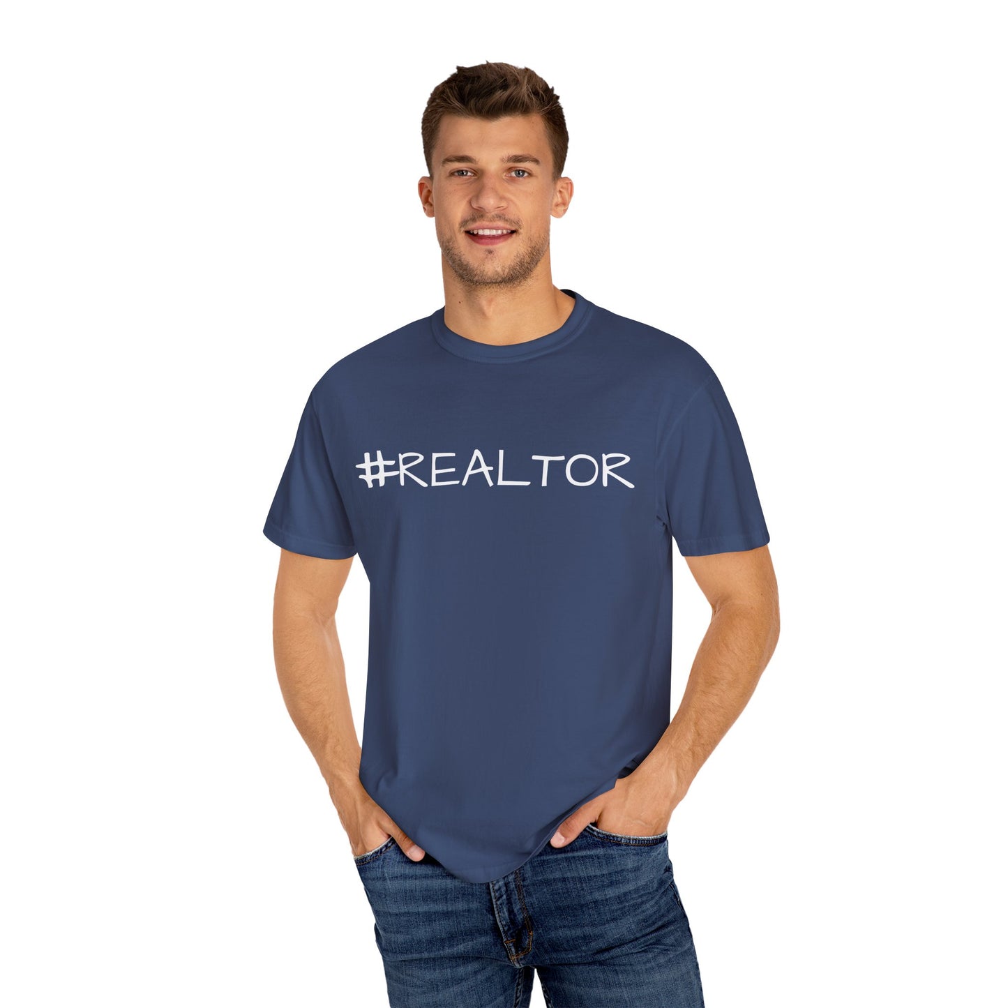 #REALTOR-Unisex Garment-Dyed T-shirt - Soft, Funny Realtor T-Shirt