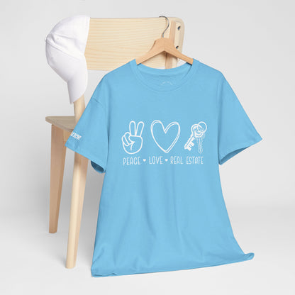 Peace • Love • Real Estate Tee – Keys, Calm & Closing Vibes ✌️❤️🔑