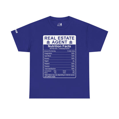 Realtor Funny Nutrition Facts - Heavy Cotton T-Shirt Perfect for Everyday Wear
