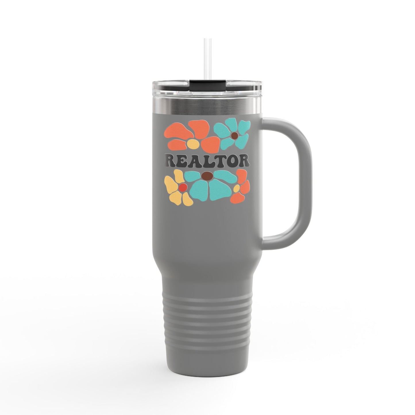 Colorful Floral Realtor 40oz Tumbler – Real Estate with a Pop of Personality 🌼☕💪