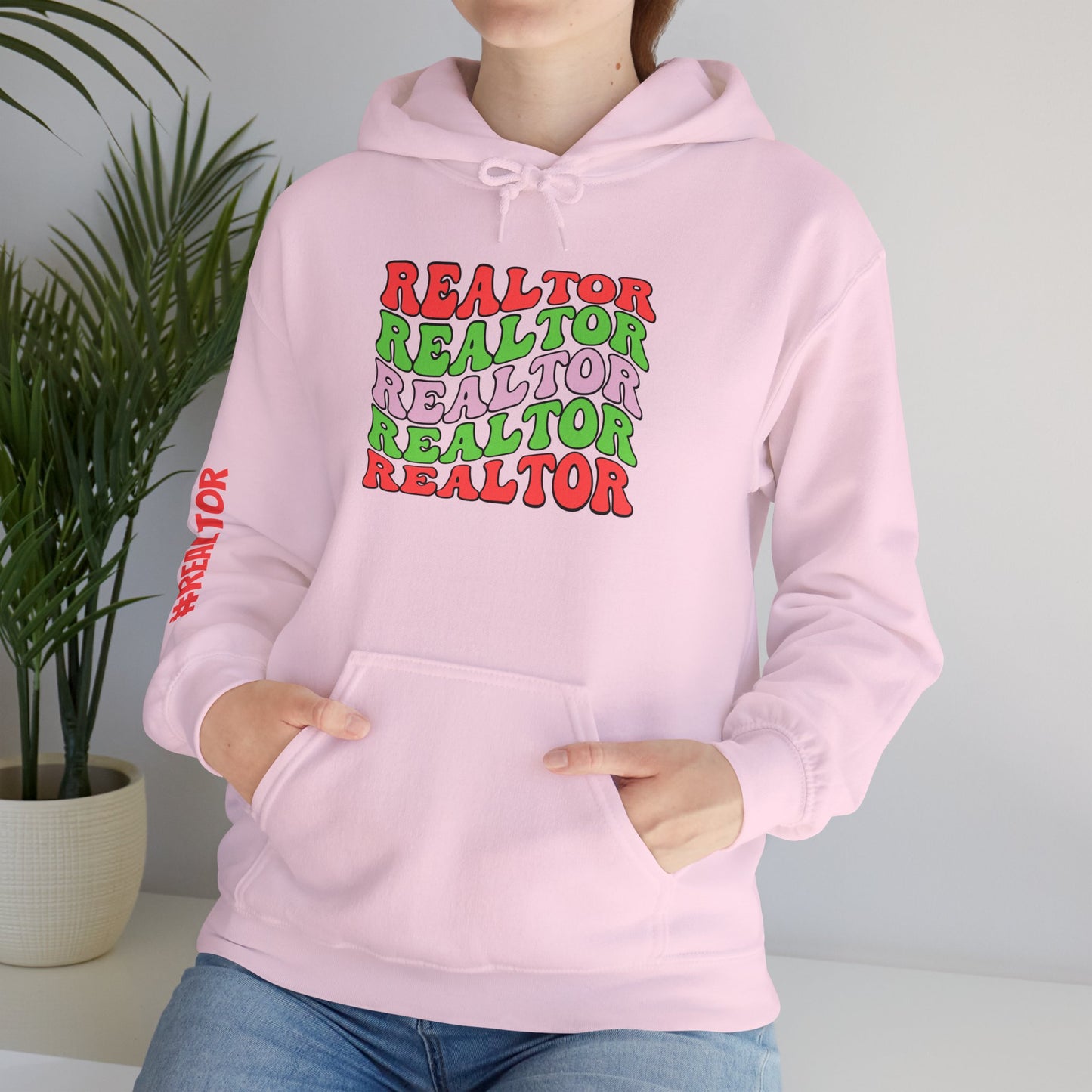 🎅 Bold REALTOR Repeat Hoodie – Sell It Loud, Wear It Proud
