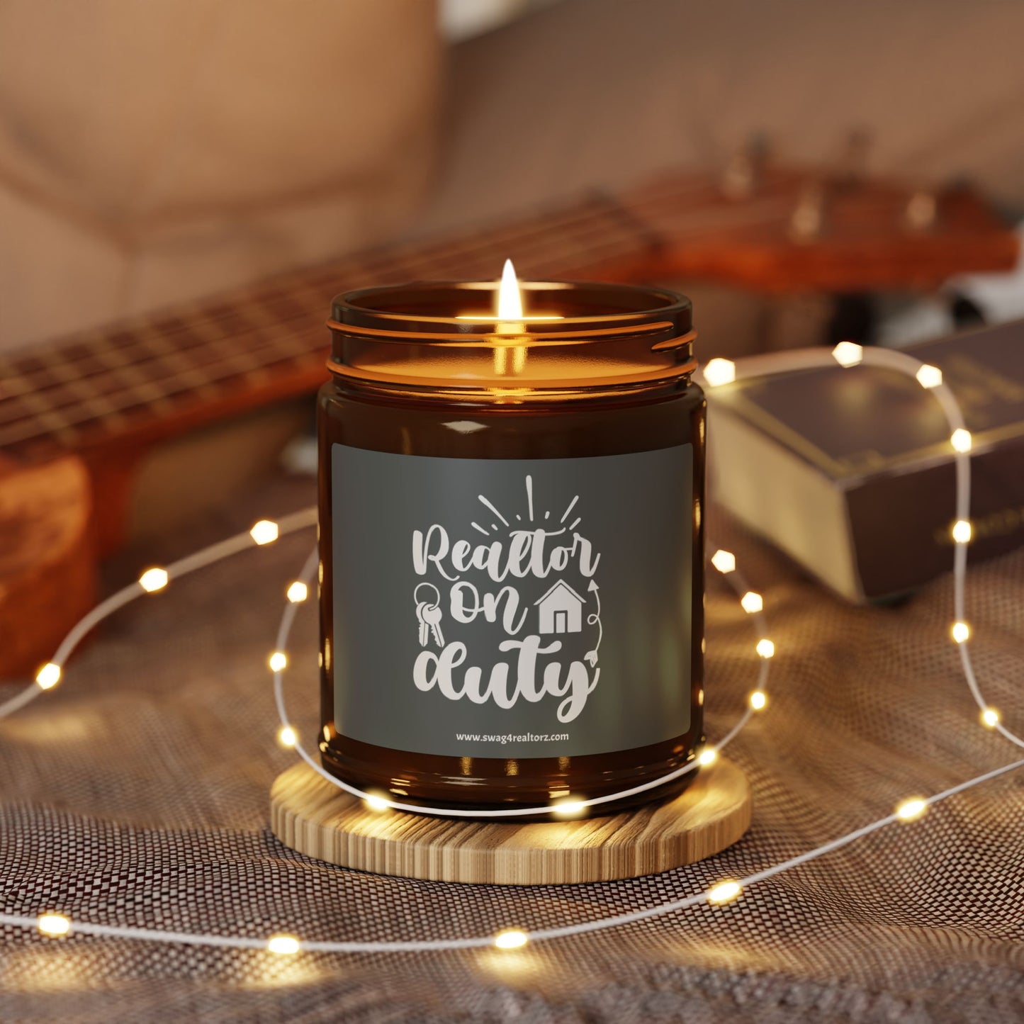 Realtor On Duty Scented Soy Candle (Multi-Size, Amber Jar)