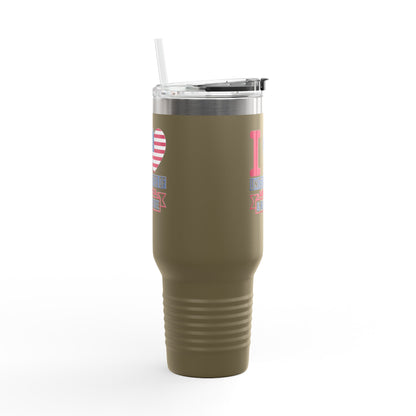 I Love USA & Real Estate Tumbler – 40 oz Stainless Steel Mug with Patriotic Design