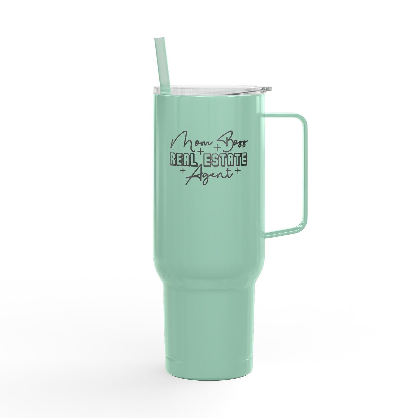 Mom Boss Real Estate Agent Tumbler – 40 oz Stainless Steel Mug for Realtor Moms
