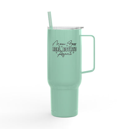 Mom Boss Real Estate Agent Tumbler – 40 oz Stainless Steel Mug for Realtor Moms