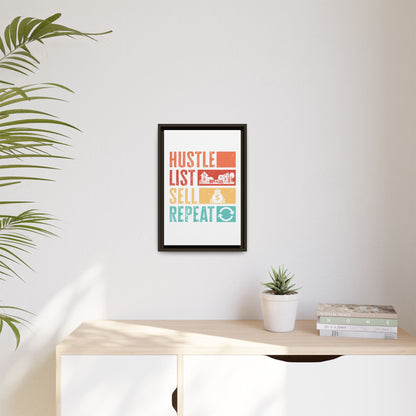 📈 "Hustle, List, Sell, Repeat" Wall Art – Because Your Commission Check Needs a Reminder! 💰