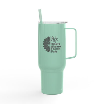 Life, Liberty & Real Estate Deals Tumbler – 40 oz Stainless Steel Cup for Realtors