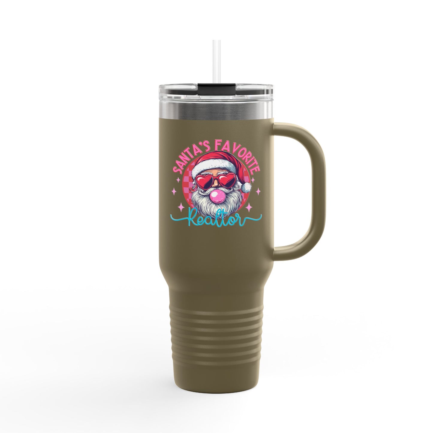 Santa’s Favorite Realtor Tumbler – 40 oz Stainless Steel Mug with Holiday Design
