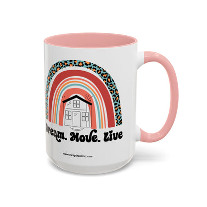 Dream Move Live Realtor Accent Coffee Mug (11, 15oz)