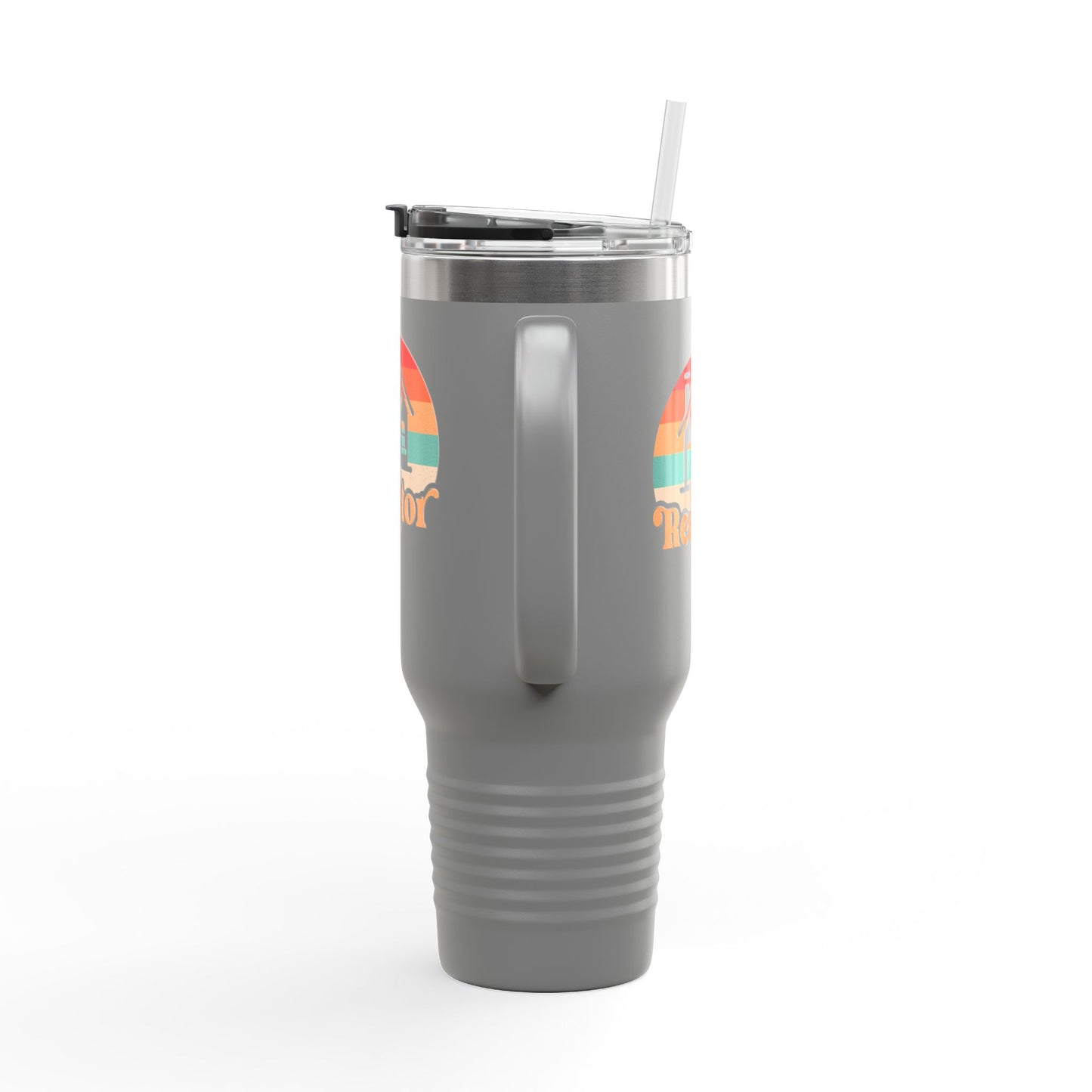 Realtor Retro Heart & Home Tumbler – 40 oz Stainless Steel Mug