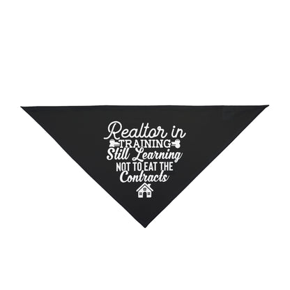 Funny Realtor Dog Bandana – Still Learning Not to Eat the Contracts