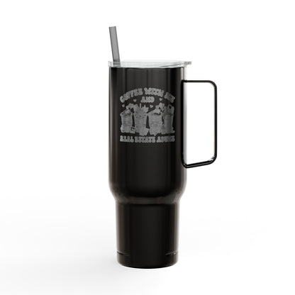 Coffee, Ice & Real Estate Advice Tumbler – 40 oz Stainless Steel Mug for Realtors (Lifestyle Image)