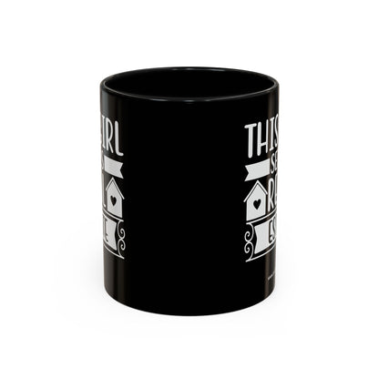 This Girl Sells Real Estate Realtor Accent Coffee Mug (11, 15oz)