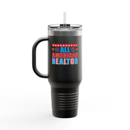 All American Realtor Tumbler – 40 oz Stainless Steel Mug with Patriotic Fireworks Design