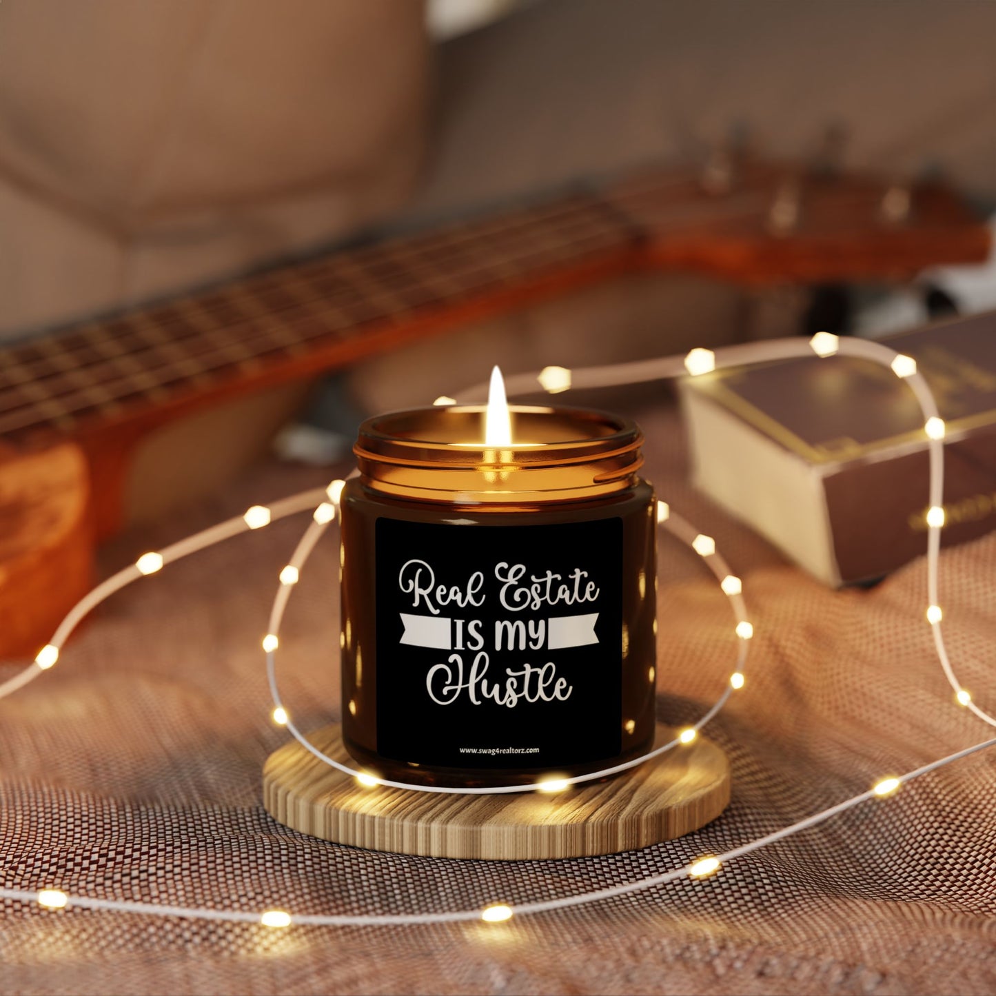 Real Estate Is My Hustle Realtor Scented Soy Candle (Multi-Size, Amber Jar)