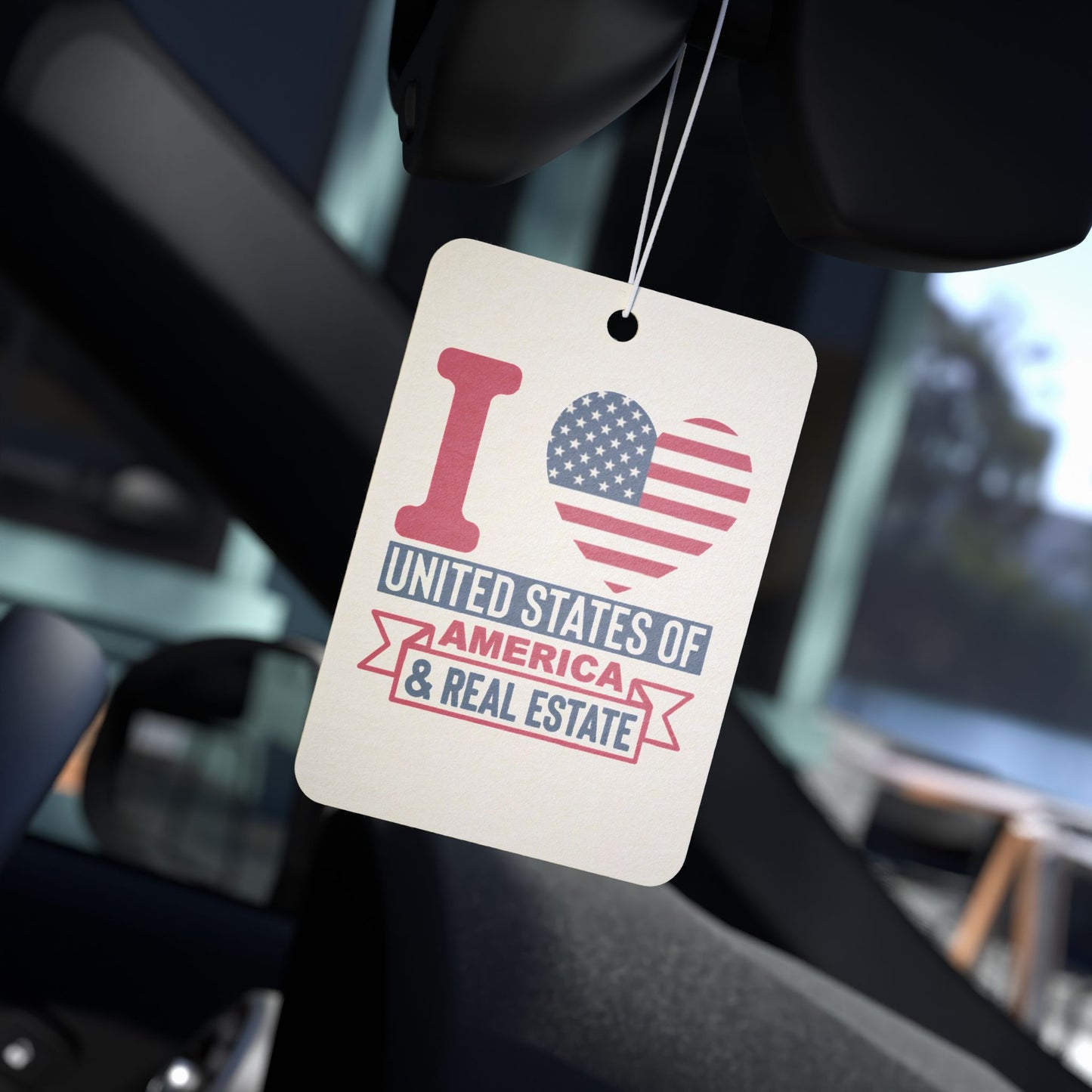 I ❤️ United States of America & Real Estate Air Freshener – Because Closings Should Smell Like Freedom! 🏡🎆