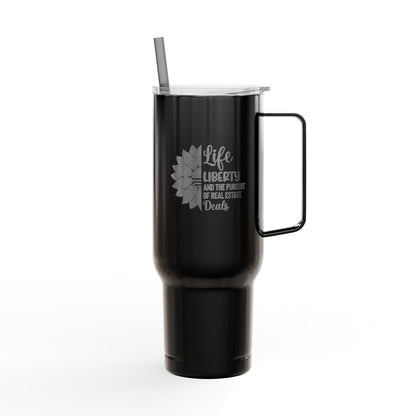 Life, Liberty & Real Estate Deals Tumbler – 40 oz Stainless Steel Cup for Realtors