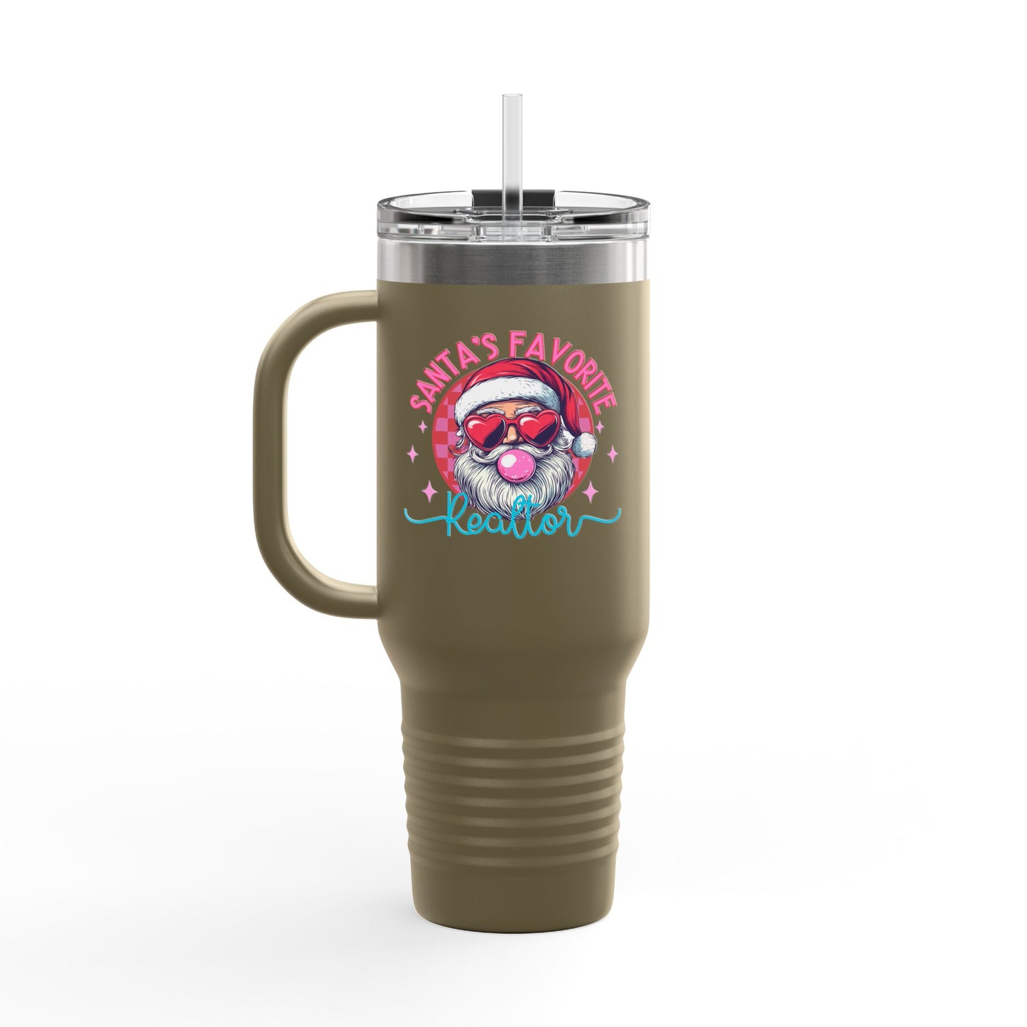Santa’s Favorite Realtor Tumbler – 40 oz Stainless Steel Mug with Holiday Design