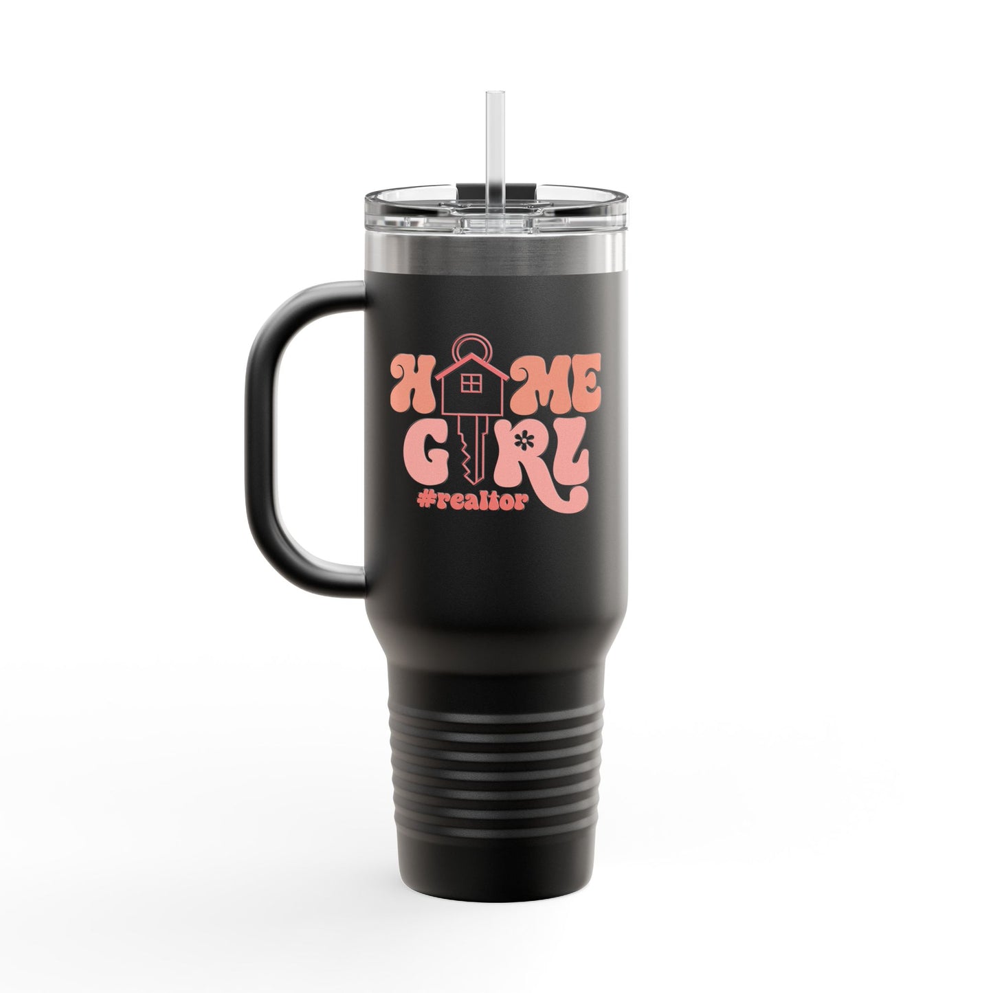 Home Girl #Realtor Tumbler – 40 oz Stainless Steel Mug with Key & Retro Font