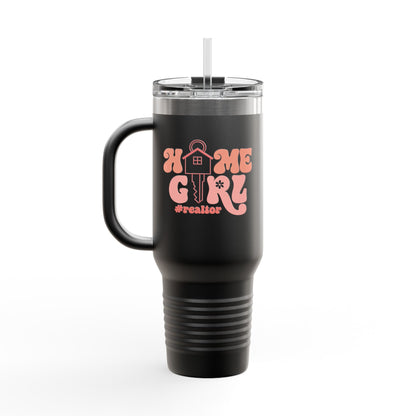 Home Girl #Realtor Tumbler – 40 oz Stainless Steel Mug with Key & Retro Font