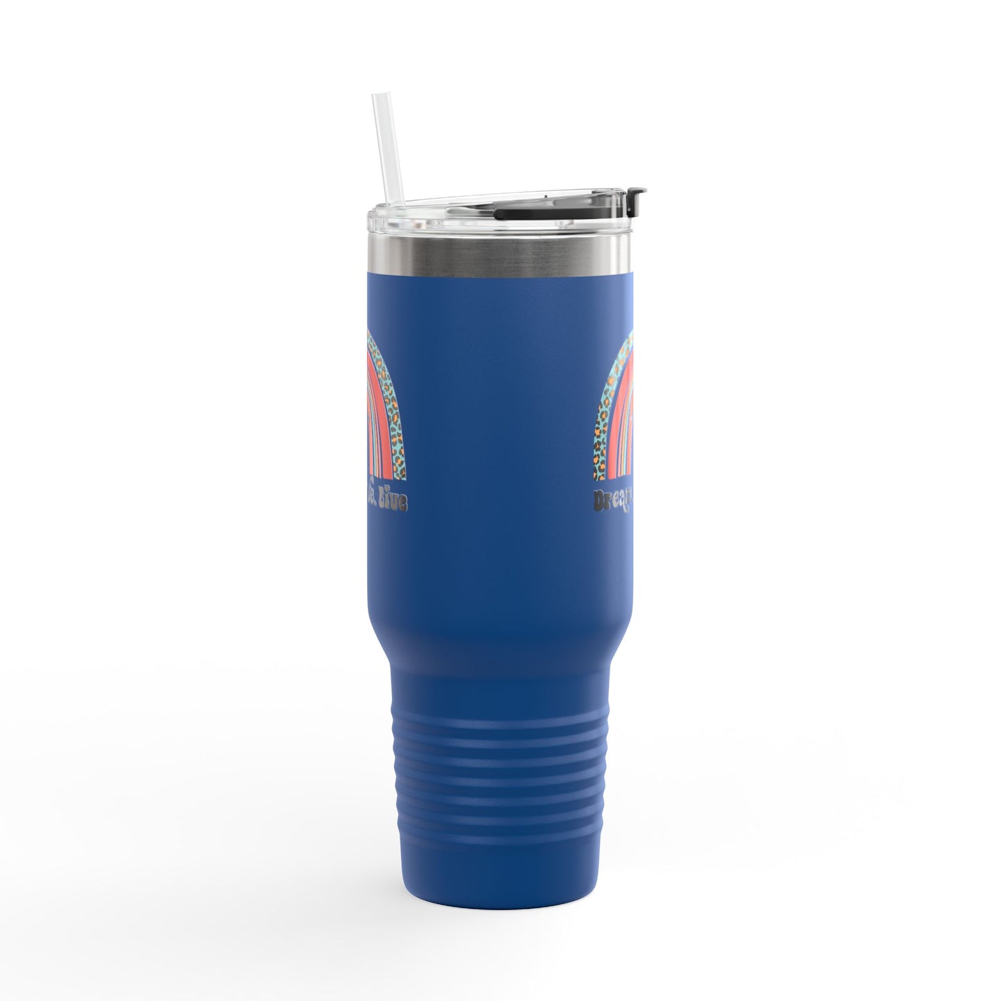 Dream. Move. Live. Tumbler – 40 oz Stainless Steel Mug with Rainbow Realtor Design