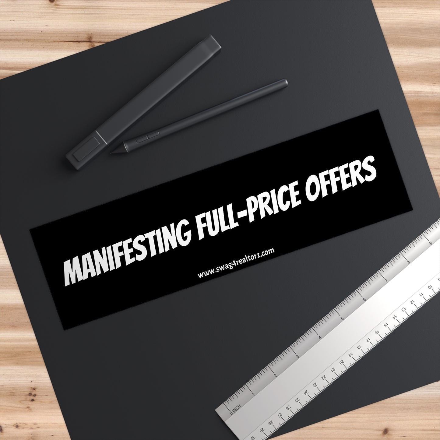 ✨ Manifesting Full-Price Offers Bumper Sticker – Because This Car Runs on Confidence & Comps 🚘📈