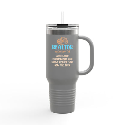 Realtor (n.): Full-Time Therapist. Occasional House Shower. – 40oz Tumbler 🧠🏘️☕