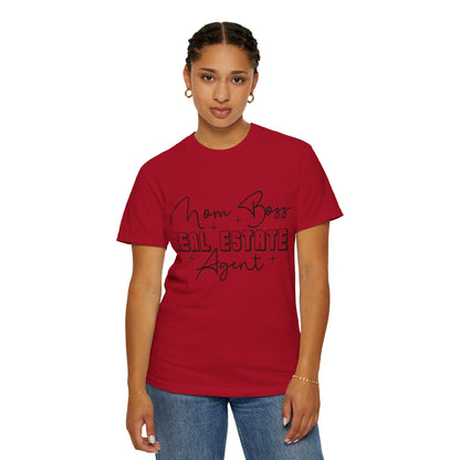 Mom Boss Real Estate Realtor Women Garment-Dyed T-shirt