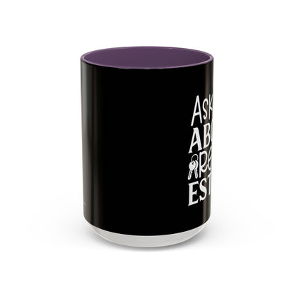 Ask Me About Real Estate Realtor Accent Coffee Mug (11, 15oz)