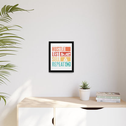 📈 "Hustle, List, Sell, Repeat" Wall Art – Because Your Commission Check Needs a Reminder! 💰