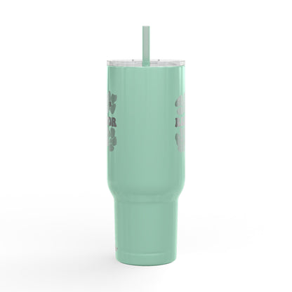 Flower Power Realtor Tumbler – 40 oz White Stainless Steel Cup with Handle & Straw