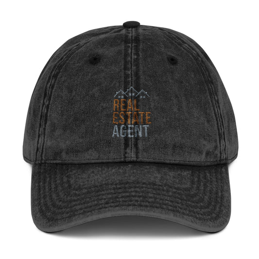 Real Estate Agent Hat – Embroidered Distressed Cap for Realtors
