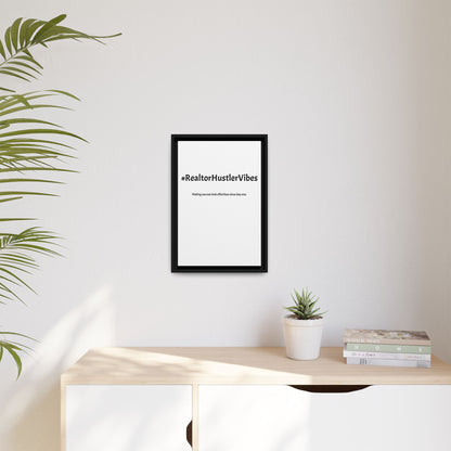 #RealtorHustlerVibes – Making Escrow Look Effortless Since Day One | Funny Realtor White Canvas Wall Art