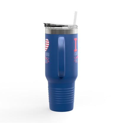 I Love USA & Real Estate Tumbler – 40 oz Stainless Steel Mug with Patriotic Design