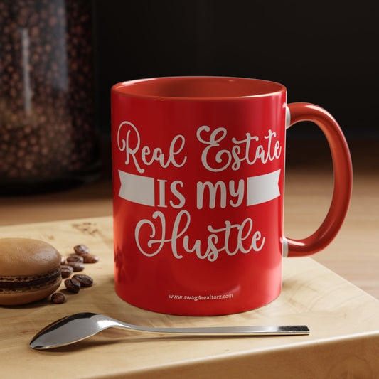 Real Estate Is My Side Hustle Realtor Accent Coffee Mug (11, 15oz)