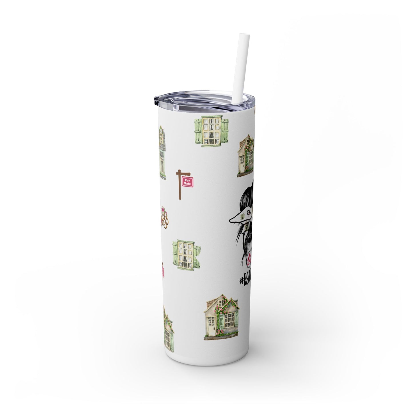 #RealtorLife Messy Hair Tumbler – 20 oz Stainless Steel Mug with Sold Sunglasses Design