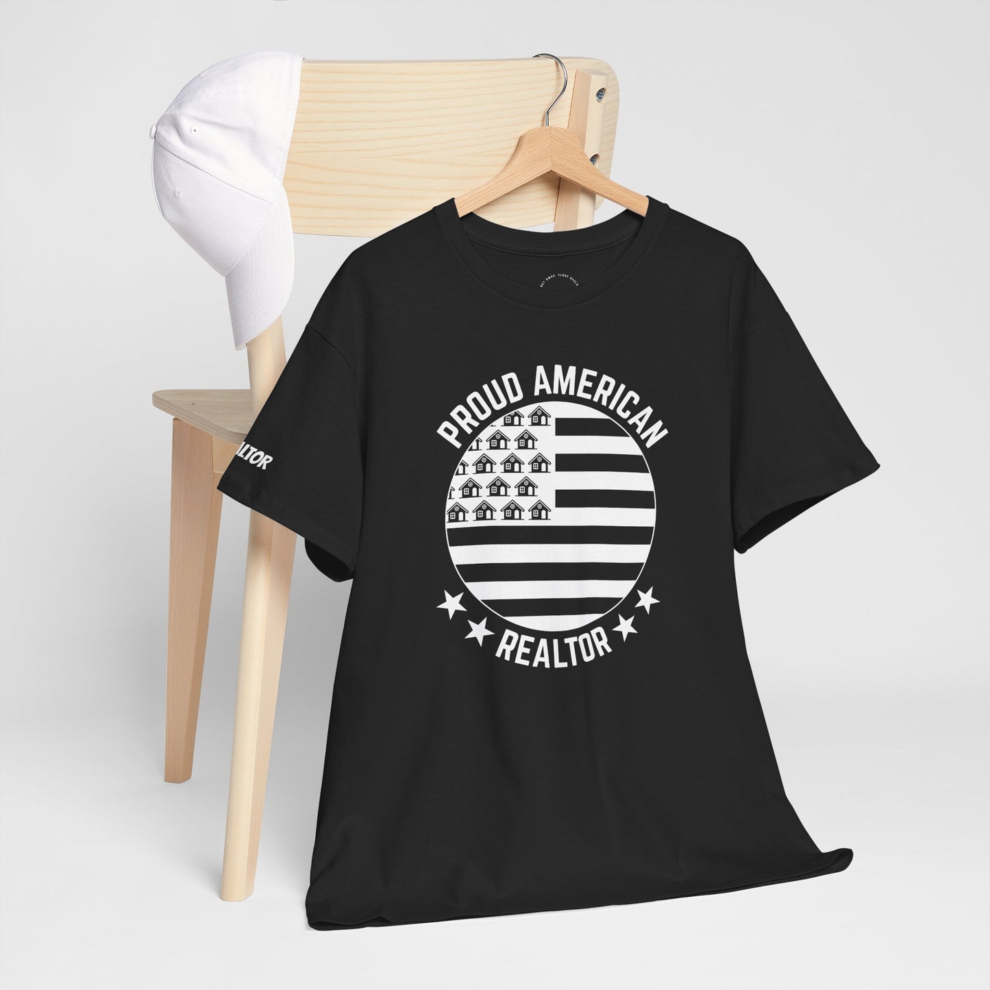 Proud American Realtor Tee – Stars, Stripes & Sold Signs