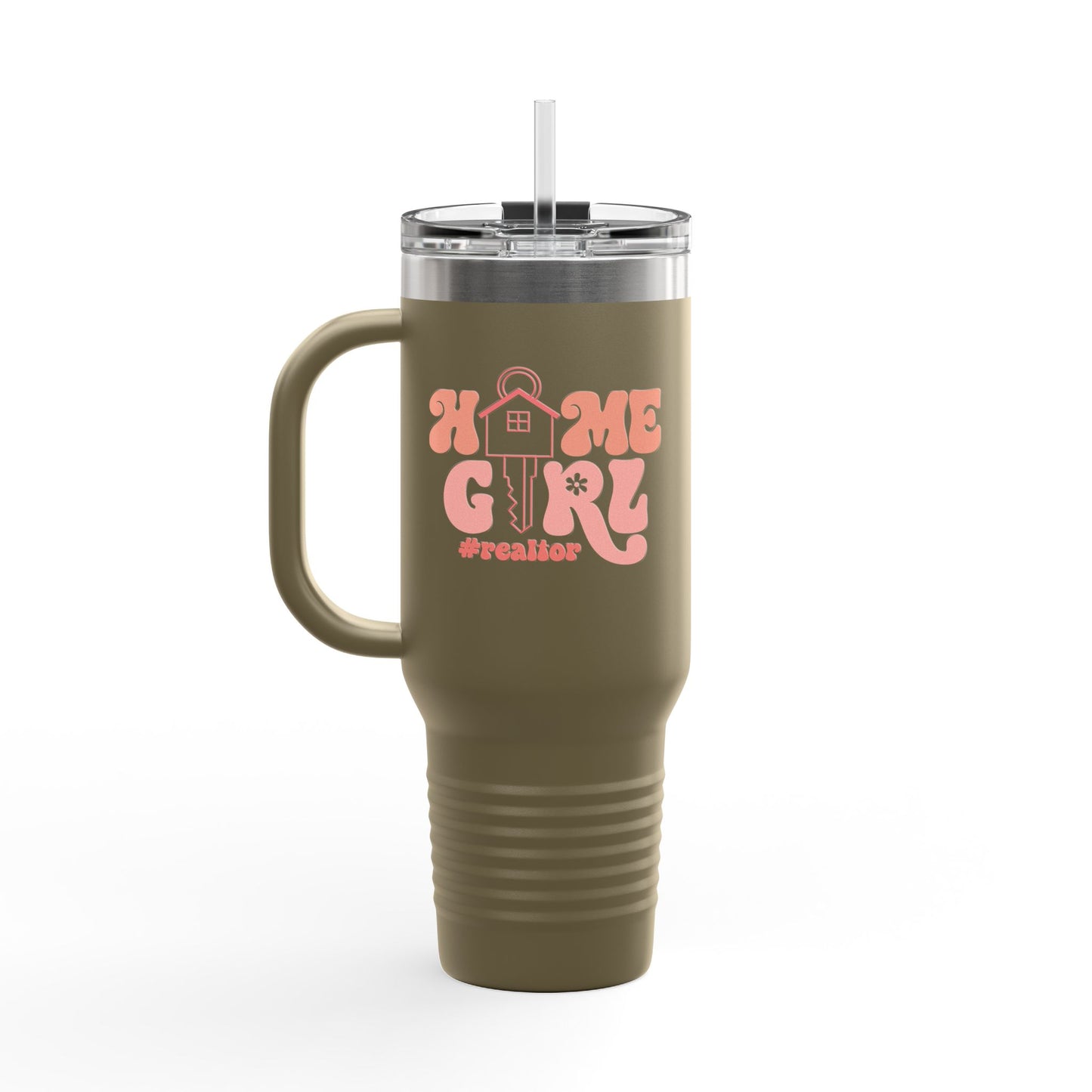 Home Girl #Realtor Tumbler – 40 oz Stainless Steel Mug with Key & Retro Font