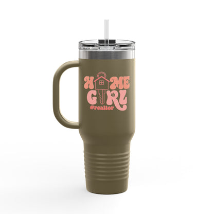 Home Girl #Realtor Tumbler – 40 oz Stainless Steel Mug with Key & Retro Font