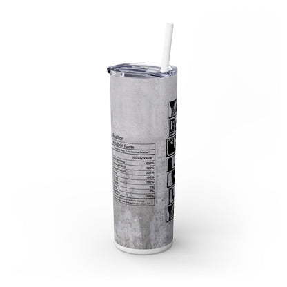 Realtor Nutrition Facts Tumbler – 20 oz Stainless Steel Mug with  Bold Quote