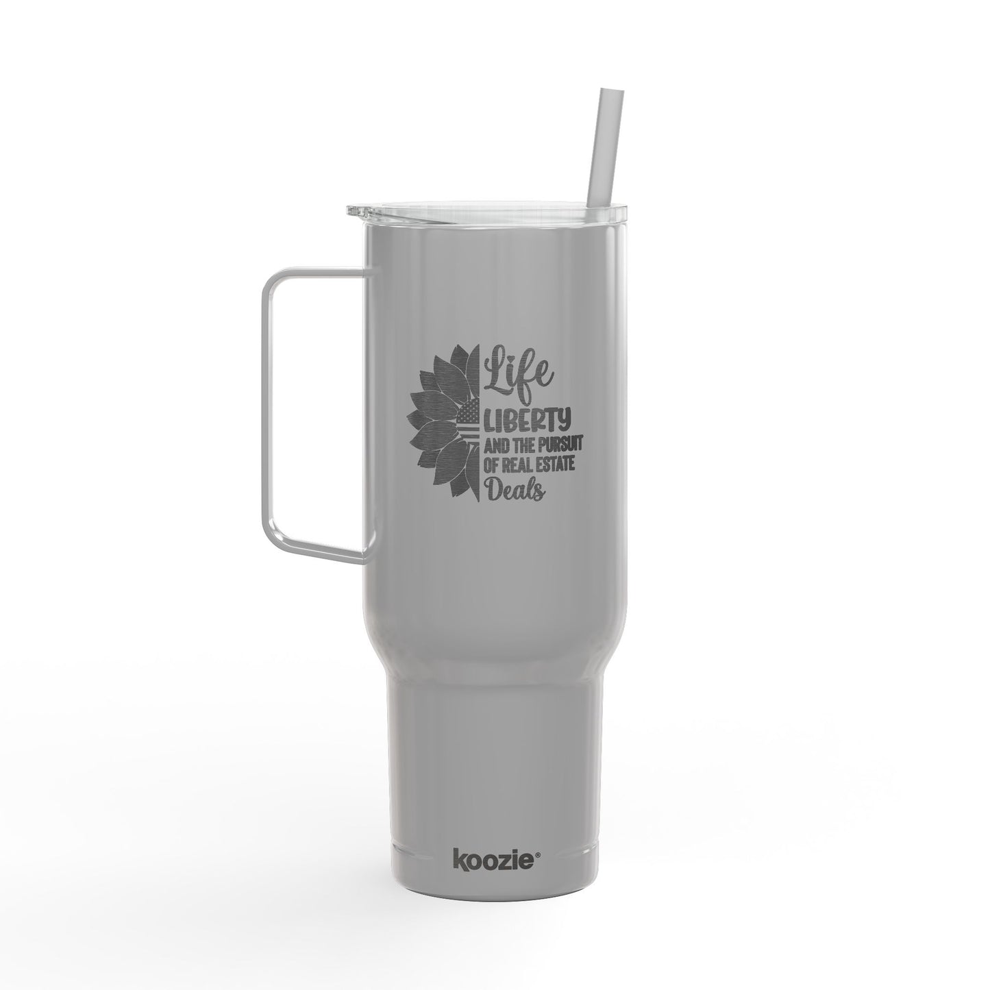 Life, Liberty & Real Estate Deals Tumbler – 40 oz Stainless Steel Cup for Realtors