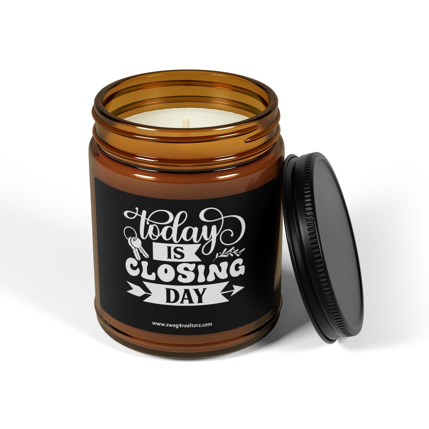 Today Is Closing Day Realtor Scented Soy Candle (Multi-Size, Amber Jar)