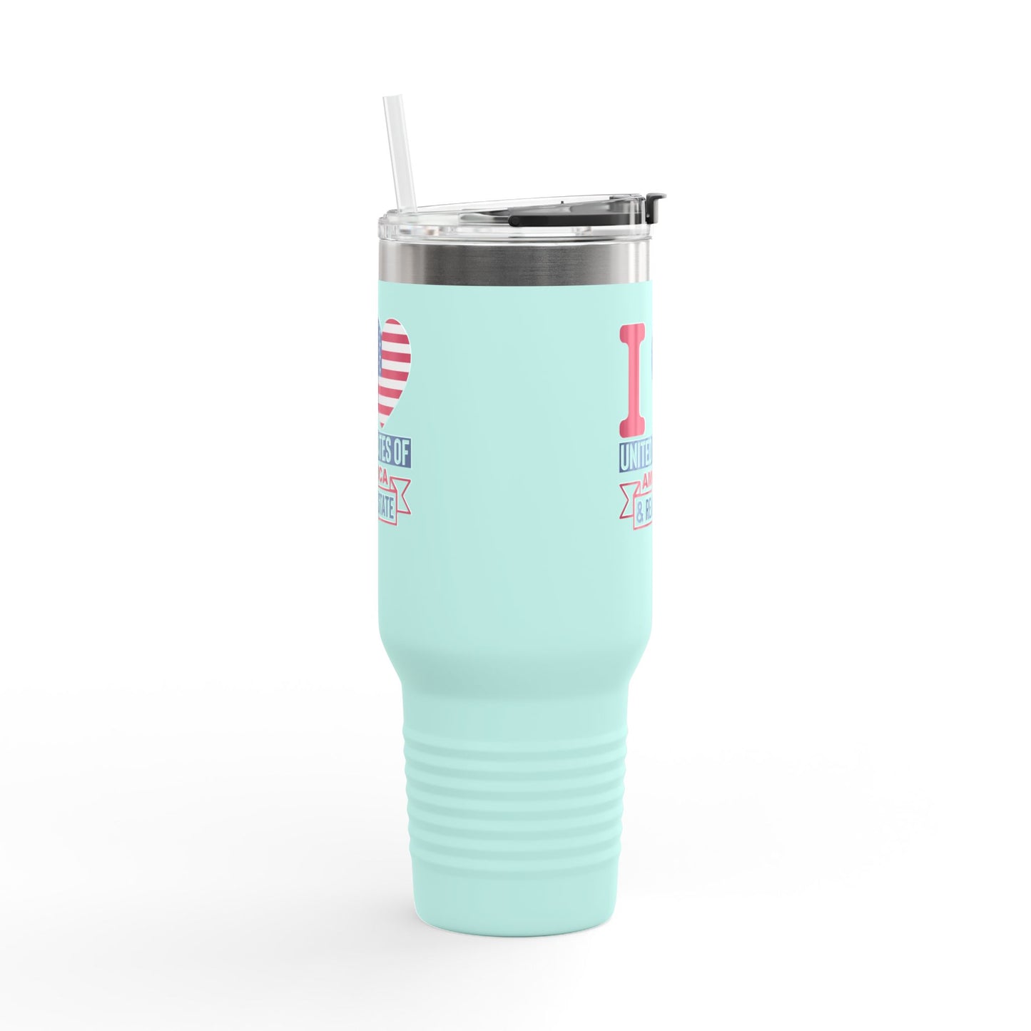 I Love USA & Real Estate Tumbler – 40 oz Stainless Steel Mug with Patriotic Design