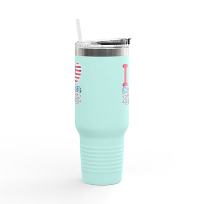 I Love USA & Real Estate Tumbler – 40 oz Stainless Steel Mug with Patriotic Design