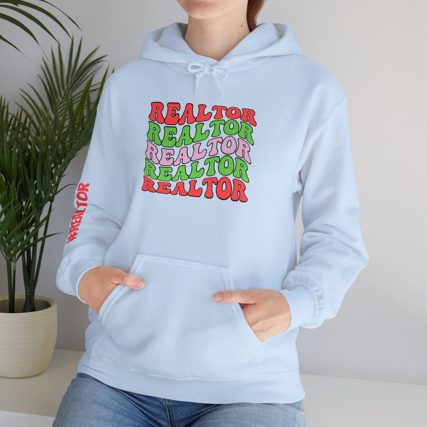 🎅 Bold REALTOR Repeat Hoodie – Sell It Loud, Wear It Proud
