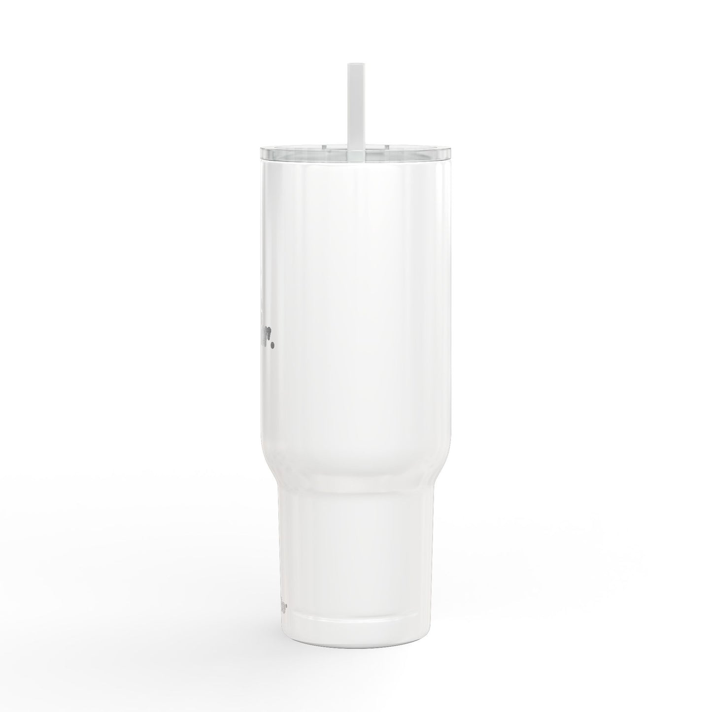 Wife. Mom. Realtor. Tumbler – 40 oz White Stainless Steel Mug with Straw (Lifestyle Image)