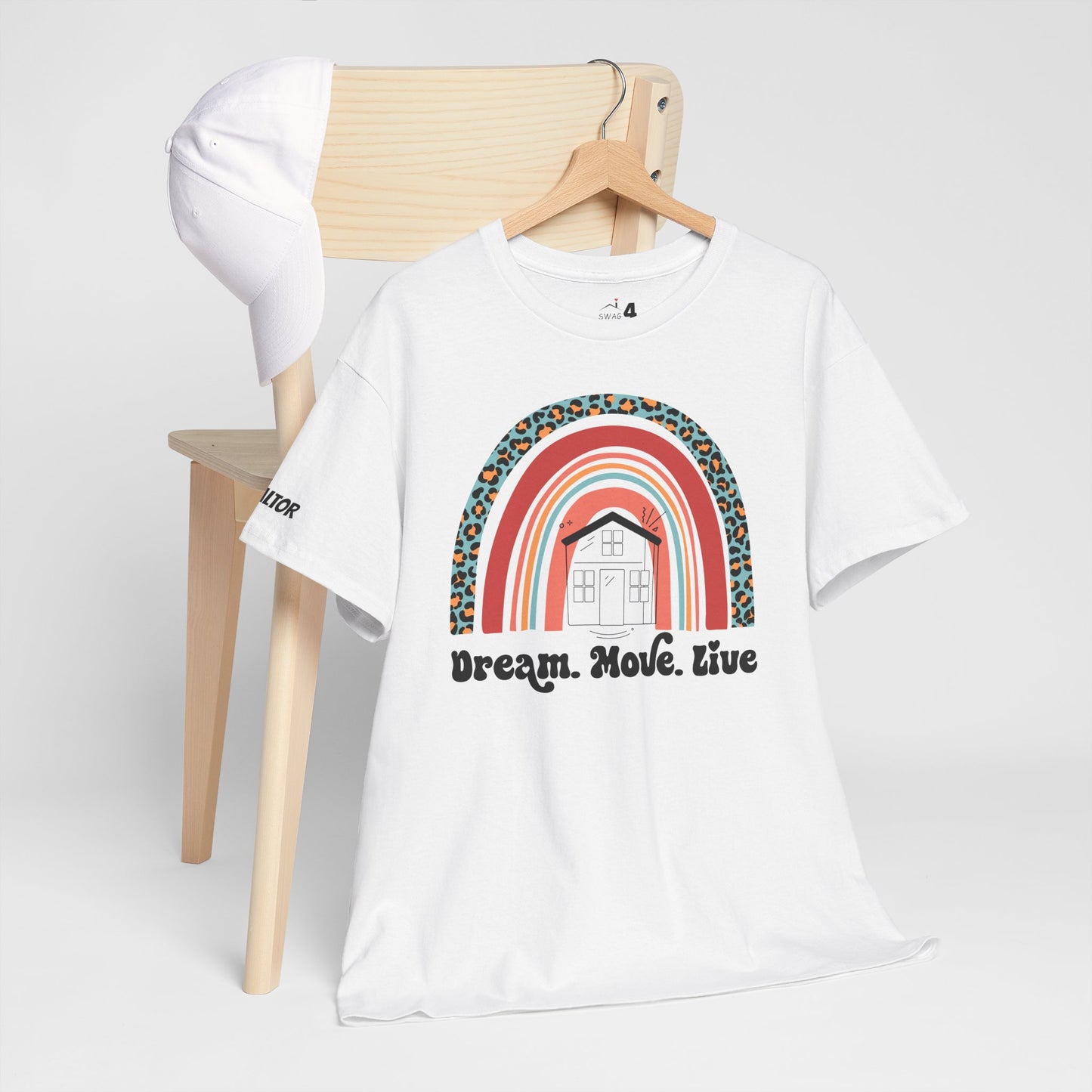 🌈 "Dream. Move. Live." Realtor Tee – Because Homeownership is the Real Pot of Gold! 🏡