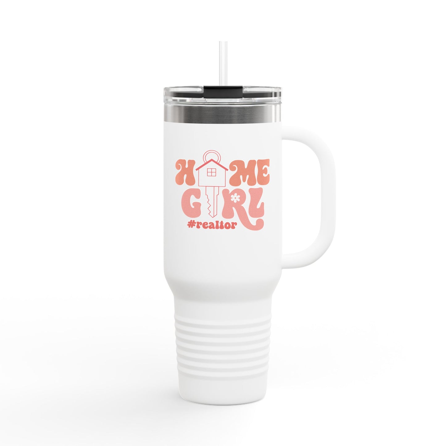 Home Girl #Realtor Tumbler – 40 oz Stainless Steel Mug with Key & Retro Font